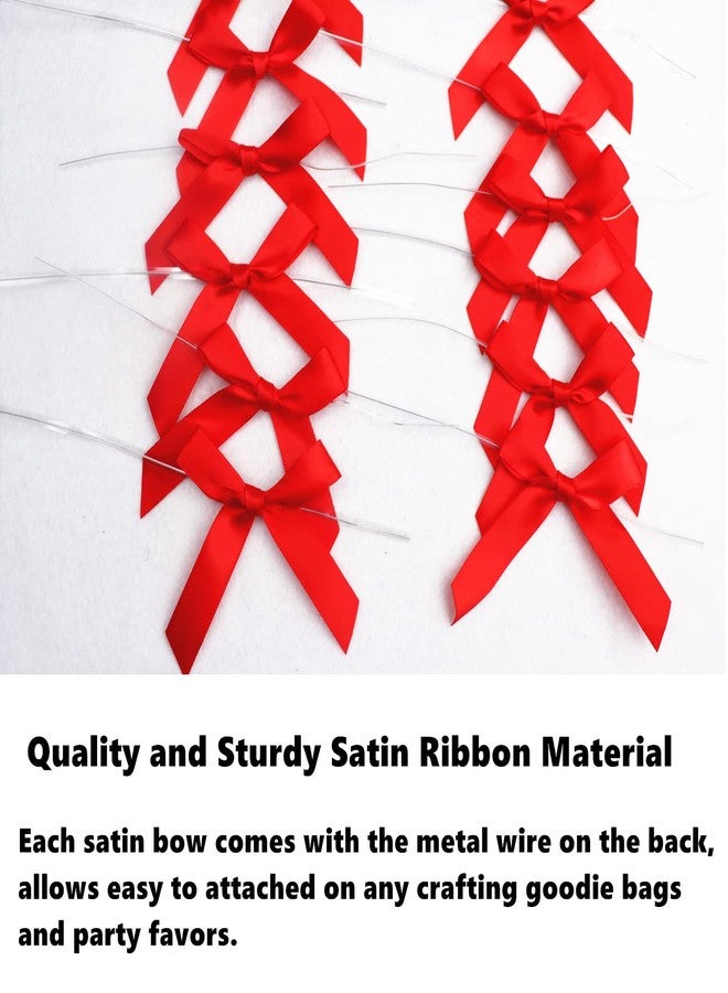 GUIFIER 50 Pack 3" Red Ribbon Twist Tie Bows, Pre Tied Bows for Gifts, Bow Ties for Bags, Twist Bows for Treats, Bow Twist Ties, Ribbon Bows with Twist Ties, Pretied Bows for Lollipops, Cake Pops - Image 4